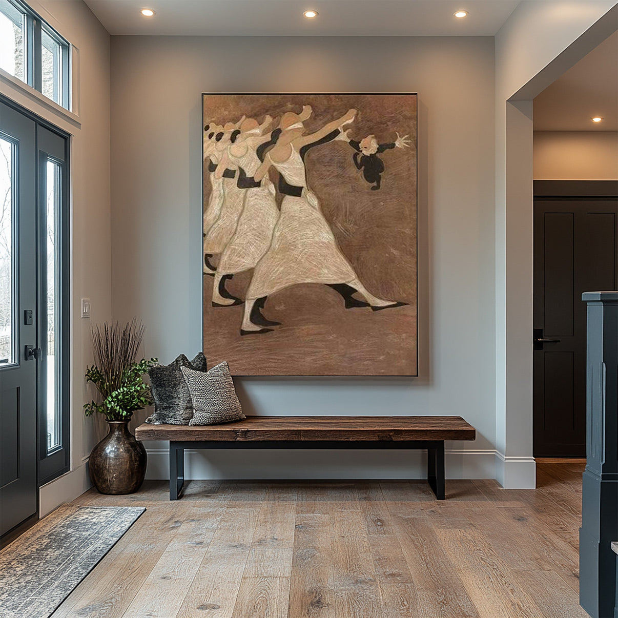 Abstract Expressionist Figure Art Hallway Statement Piece #WG 089 — Front View | Abstract Oil Painting for Home Decor