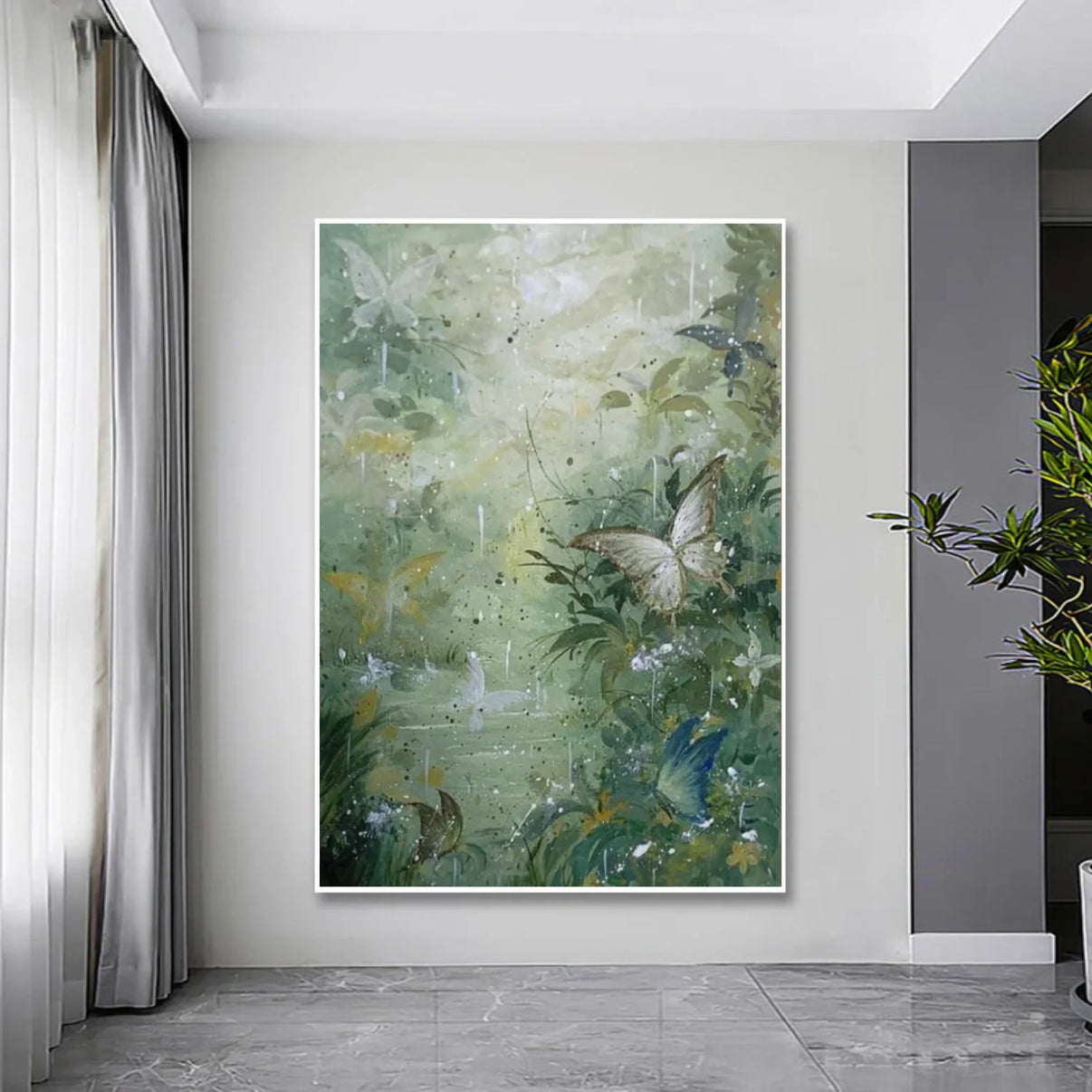 Abstract Animal Art Butterfly Wall Art #AT060 — Front View | Abstract Oil Painting for Home Decor