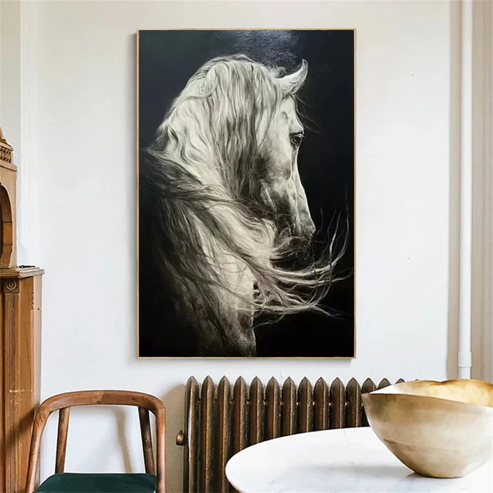 Abstract Animal Art Horse Wall Art  #AT002 — Front View | Abstract Oil Painting for Home Decor