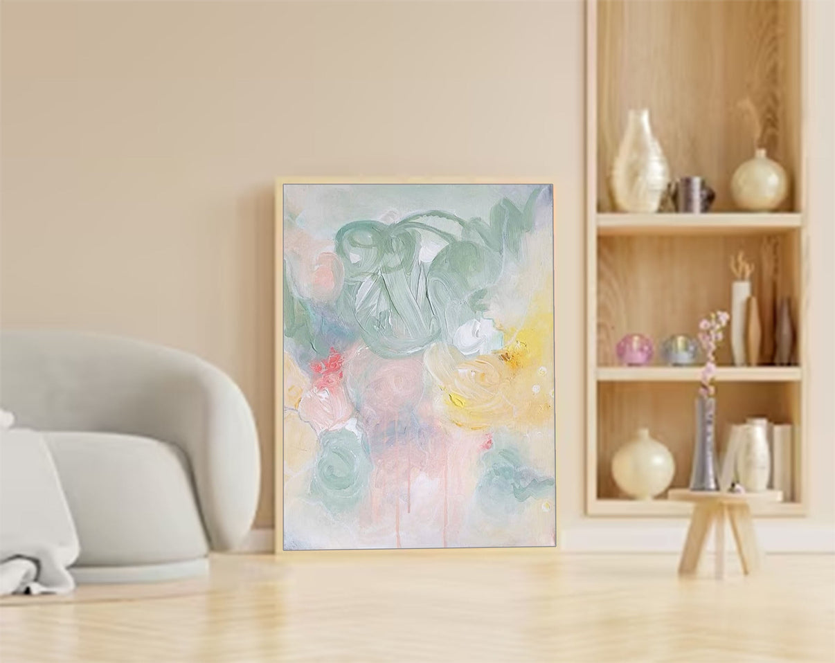 Abstract Canvas Art #AB041 | Abstract Canvas Wall Art | QSQart — Front View | Abstract Oil Painting for Home Decor