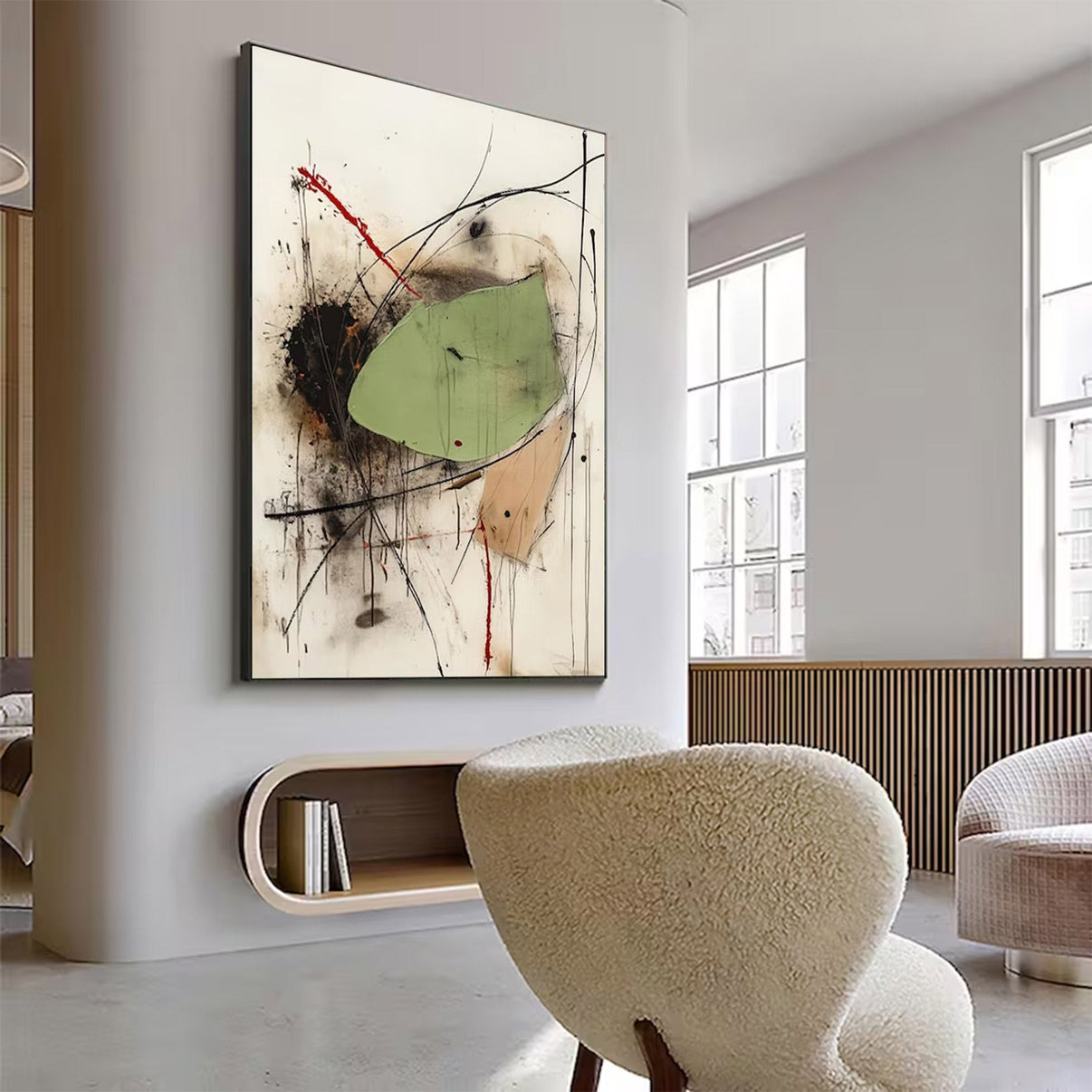 Abstract Large Modern Vibrant Art | MuroArt #WG 125 — Front View | Abstract Oil Painting for Home Decor