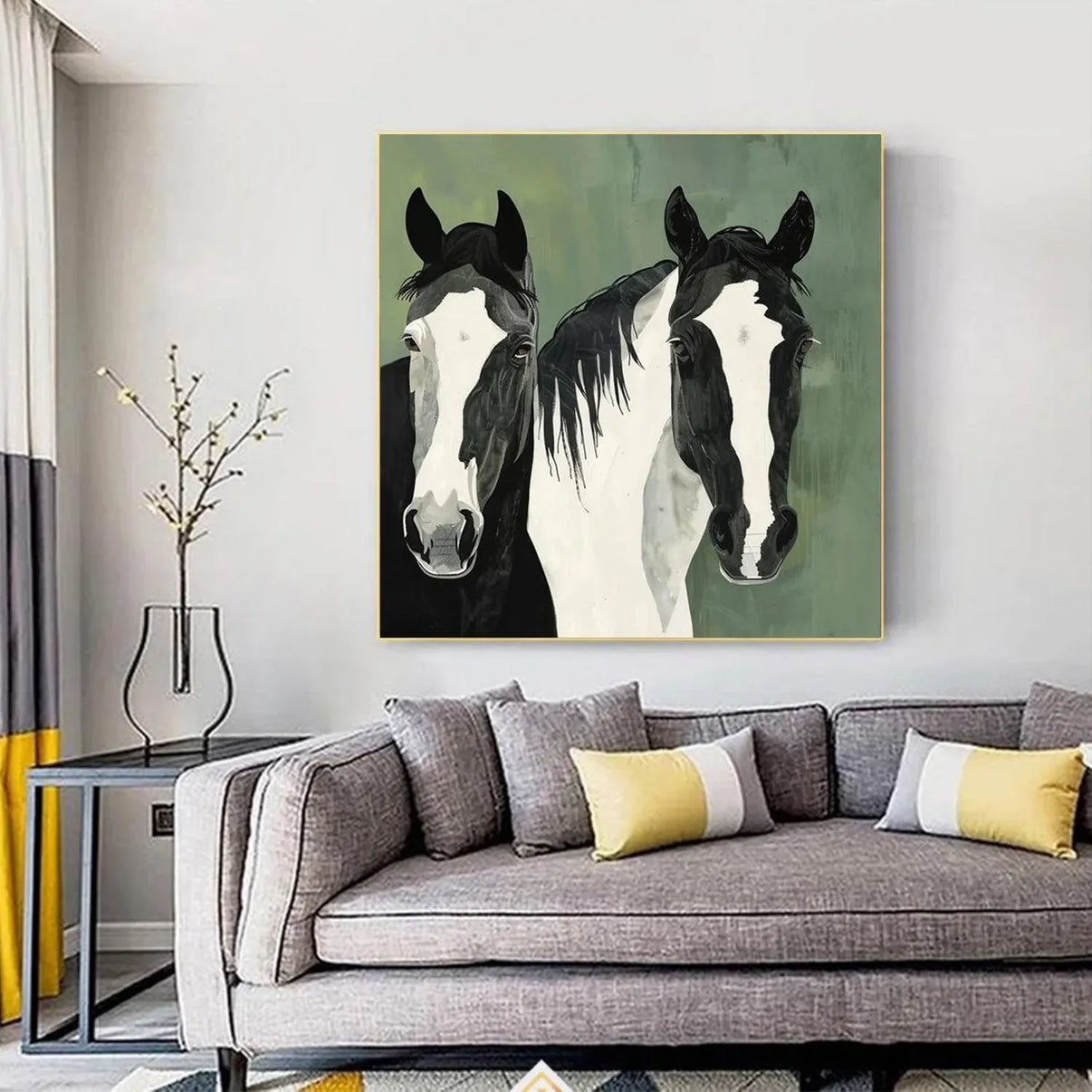 Abstract Animal Horse Wall Art #AL136 — Front View | Abstract Oil Painting for Home Decor
