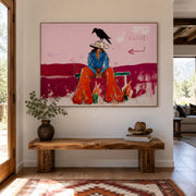 "POP Art" - Modern Heavy Impasto Abstract Artwork | Rich Color Palette Knife Painting | Luxury Horizontal Wall Art #Q 69