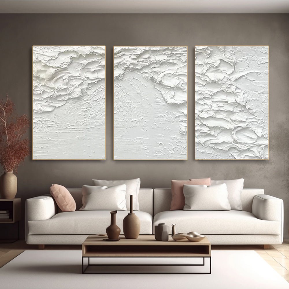 3D Textured Painting "Suspiro de Cal" — Front View | Abstract Oil Painting for Home Decor