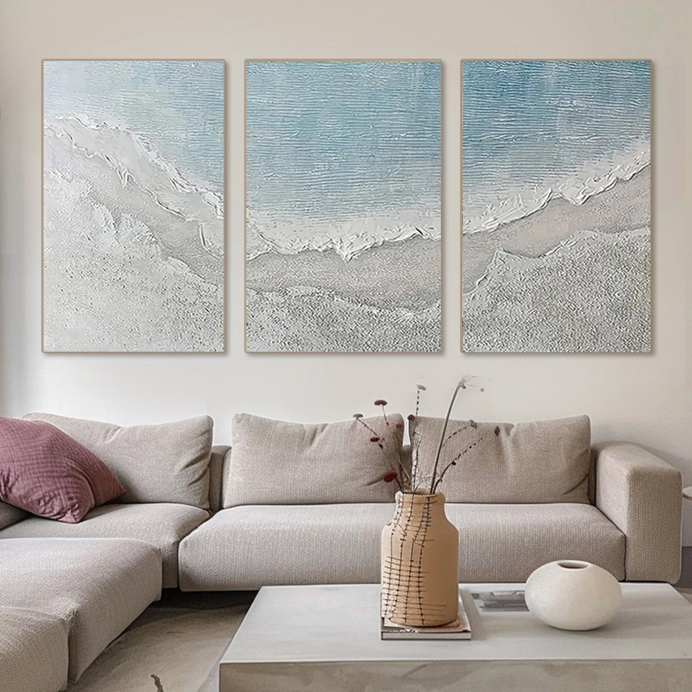 3D Textured Painting "	Susurro Marino" — Front View | Abstract Oil Painting for Home Decor