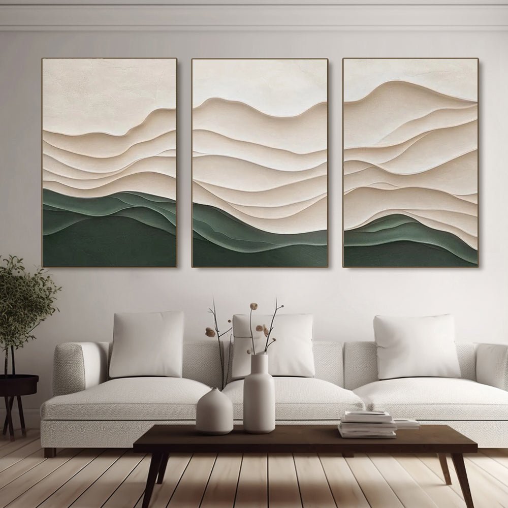 3D Textured Painting "Valle Interior" — Front View | Abstract Oil Painting for Home Decor