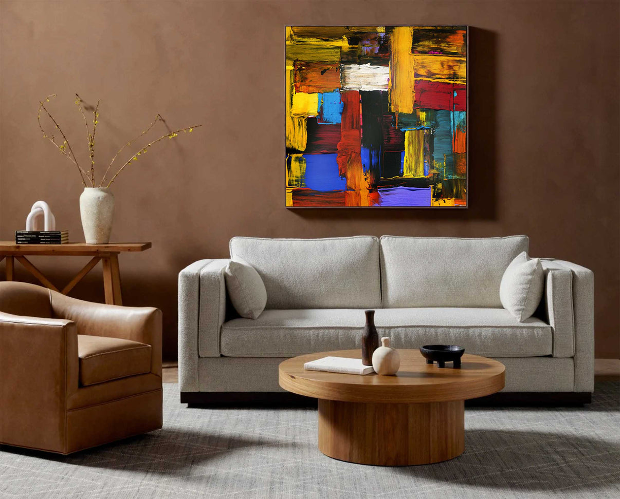 Abstract Canvas Art #AB014 | Abstract Canvas Wall Art | QSQart — Front View | Abstract Oil Painting for Home Decor