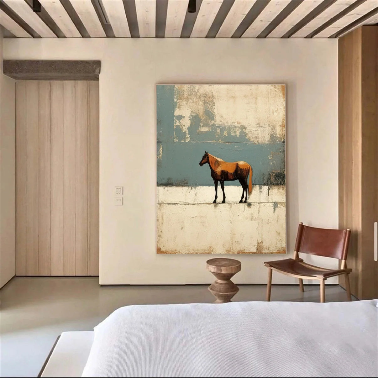 Abstract Animal Horse Wall Art #AL109 — Front View | Abstract Oil Painting for Home Decor