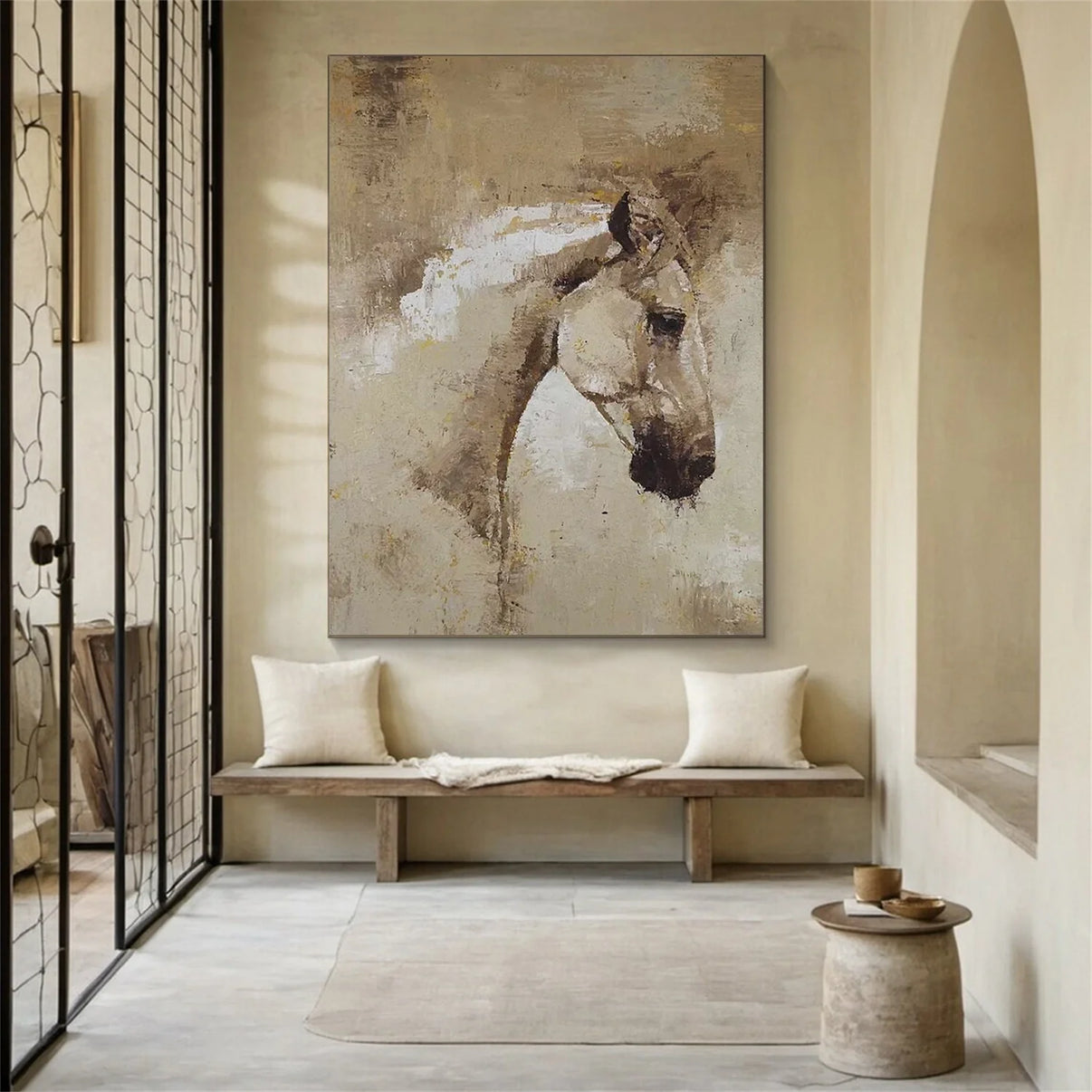 Abstract Animal Horse Wall Art #AL119 — Front View | Abstract Oil Painting for Home Decor