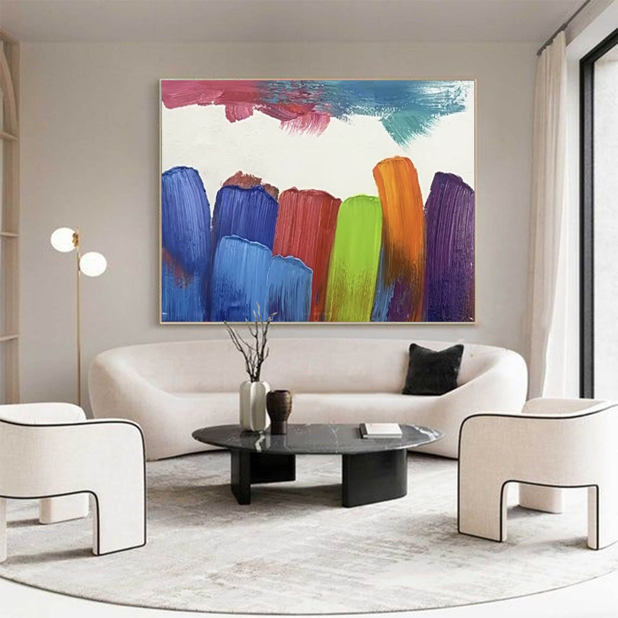 Abstract Canvas Art #AB013 | Abstract Canvas Wall Art | QSQart — Front View | Abstract Oil Painting for Home Decor