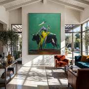 "POP Art" - Modern Heavy Impasto Abstract Artwork | Rich Color Palette Knife Painting | Luxury Vertical Wall Art #Q 76