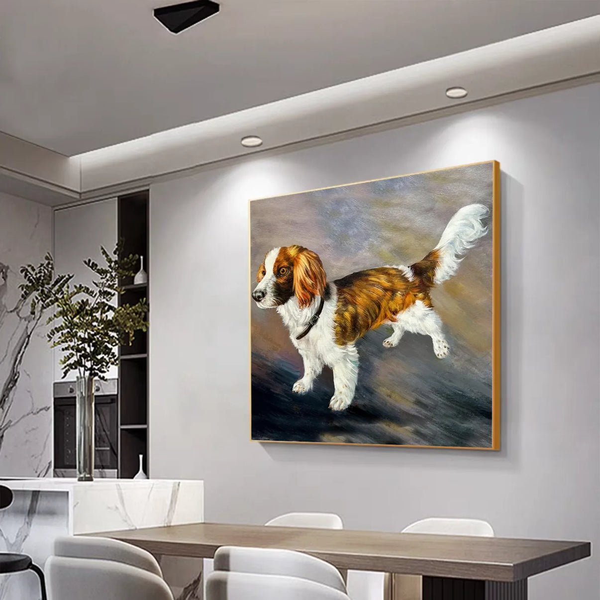 Abstract Animal Dog Wall Art #AL097 — Front View | Abstract Oil Painting for Home Decor