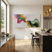 Earth's Veins – Modern Sculptural Texture Abstract Painting | Wabi-Sabi Vintage Green Entryway Wall Art #Q 539