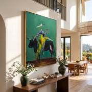 "POP Art" - Modern Heavy Impasto Abstract Artwork | Rich Color Palette Knife Painting | Luxury Vertical Wall Art #Q 76