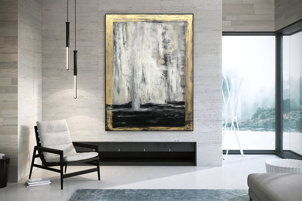 ANCIENT CLARITY | Hand-Painted Canvas Art | QSQart — Front View | Abstract Oil Painting for Home Decor