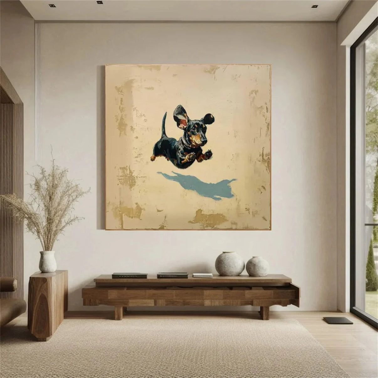 Abstract Animal Dog Wall Art #AL162 — Front View | Abstract Oil Painting for Home Decor