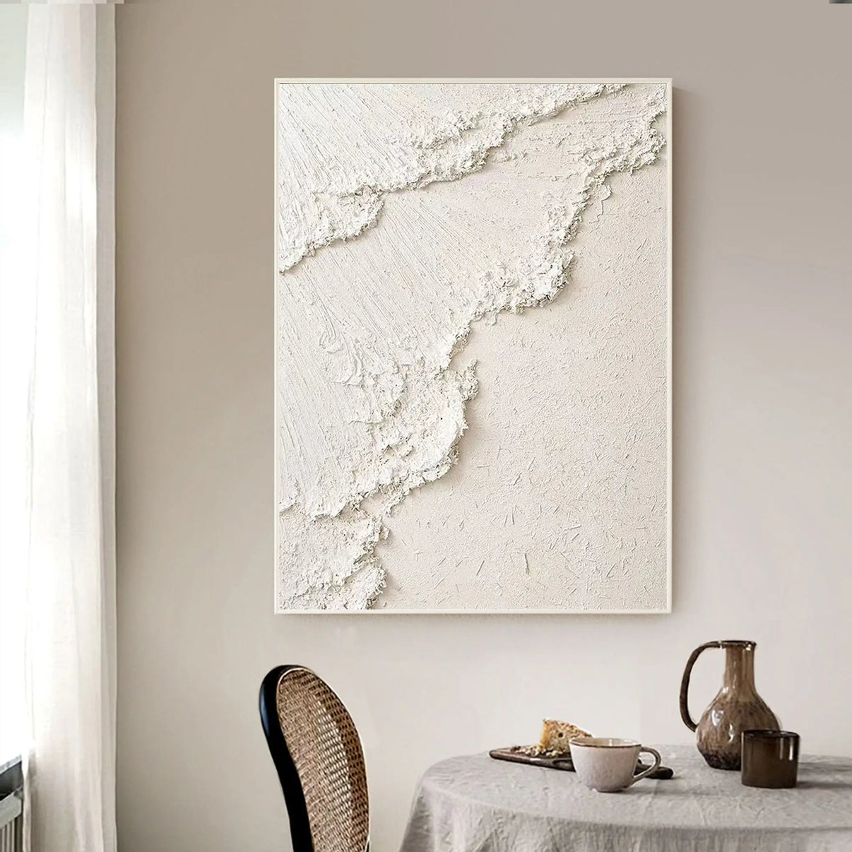 3D Spindrift Texture on for Room Decor #MM070 | Canvas Art | QSQart — Front View | Abstract Oil Painting for Home Decor