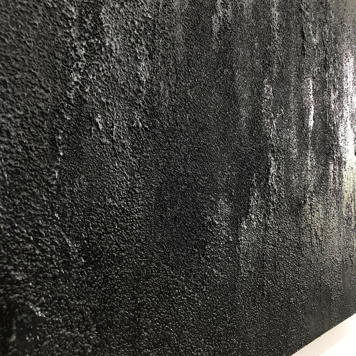 Abstract black heavy textured art TOTAL BLACK — Front View | Abstract Oil Painting for Home Decor