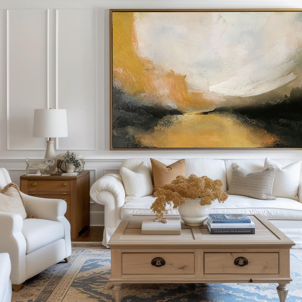 Abstract Coastal Painting #ABSH47 — Front View | Abstract Oil Painting for Home Decor