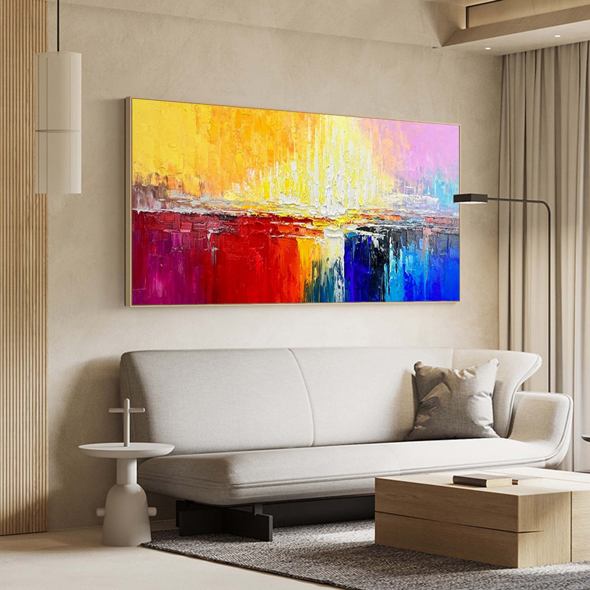 Abstract Canvas Art #AB022 | Abstract Canvas Wall Art | QSQart — Front View | Abstract Oil Painting for Home Decor