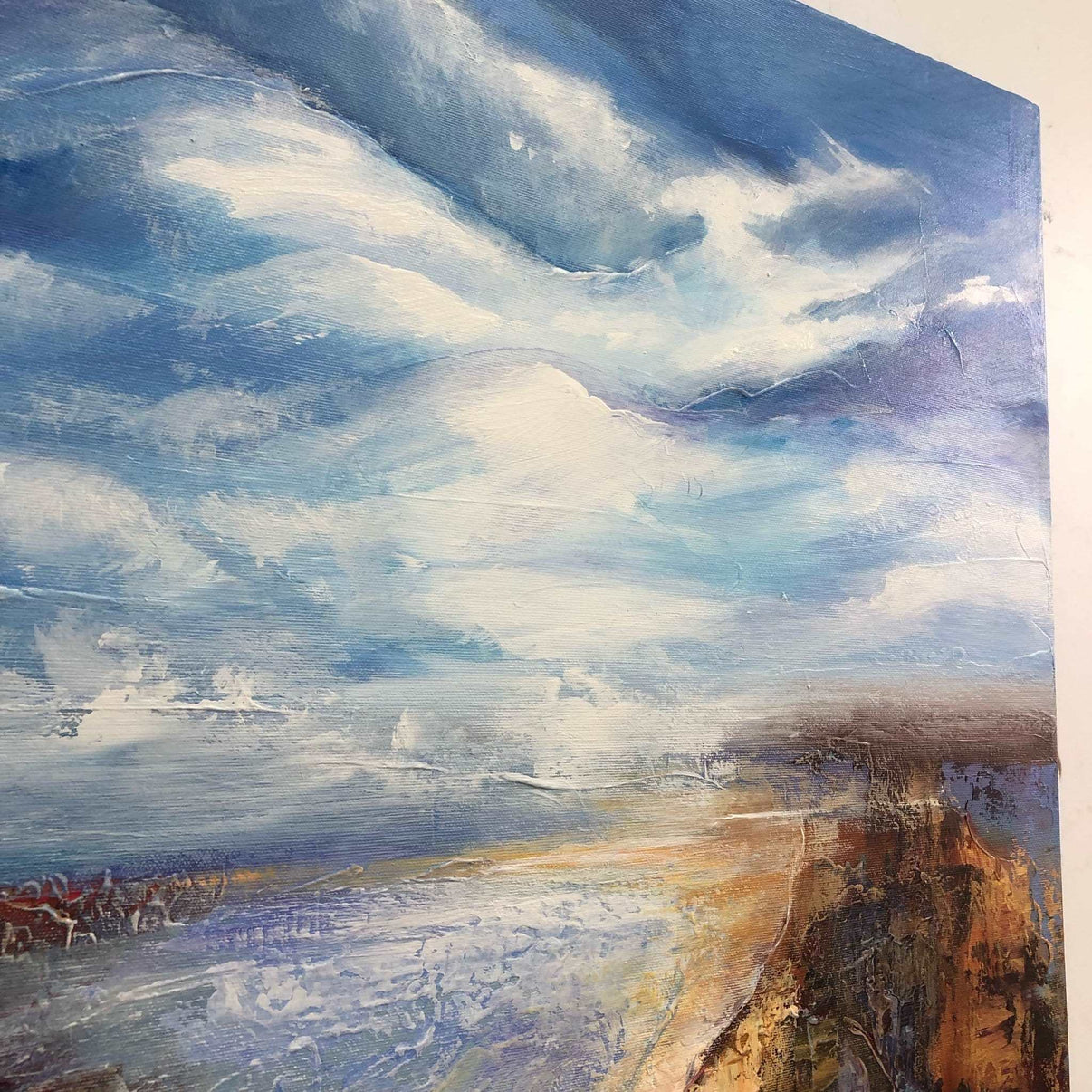 Abstract artwork landscape LAND BREEZE — Front View | Abstract Oil Painting for Home Decor