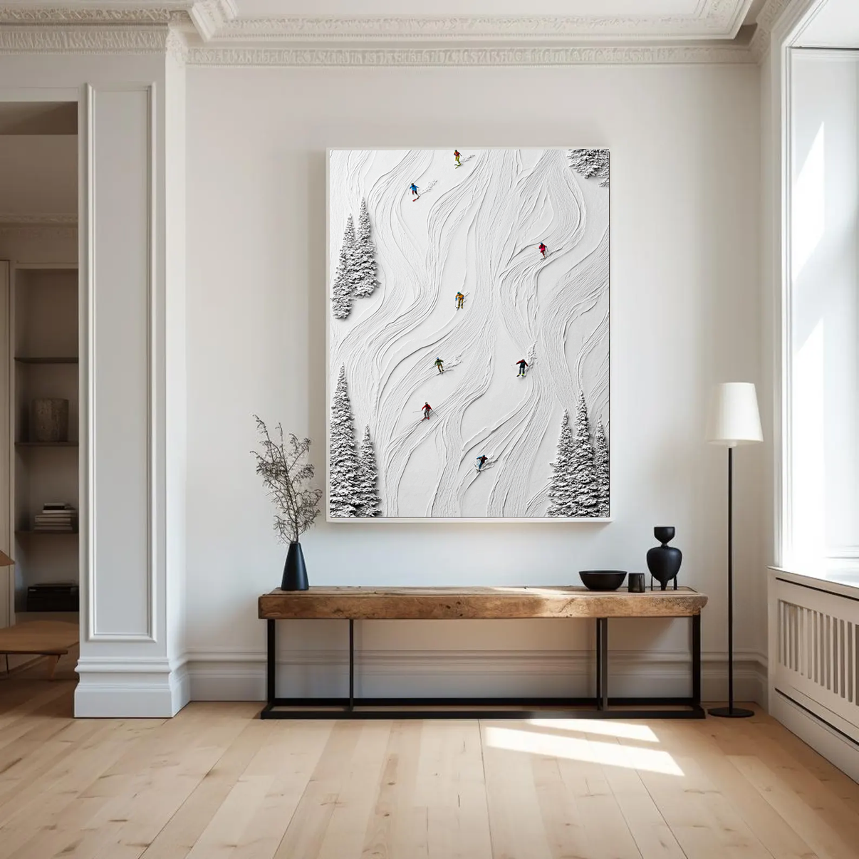 Alpine | Hand-Painted Canvas Art | QSQart — Front View | Abstract Oil Painting for Home Decor
