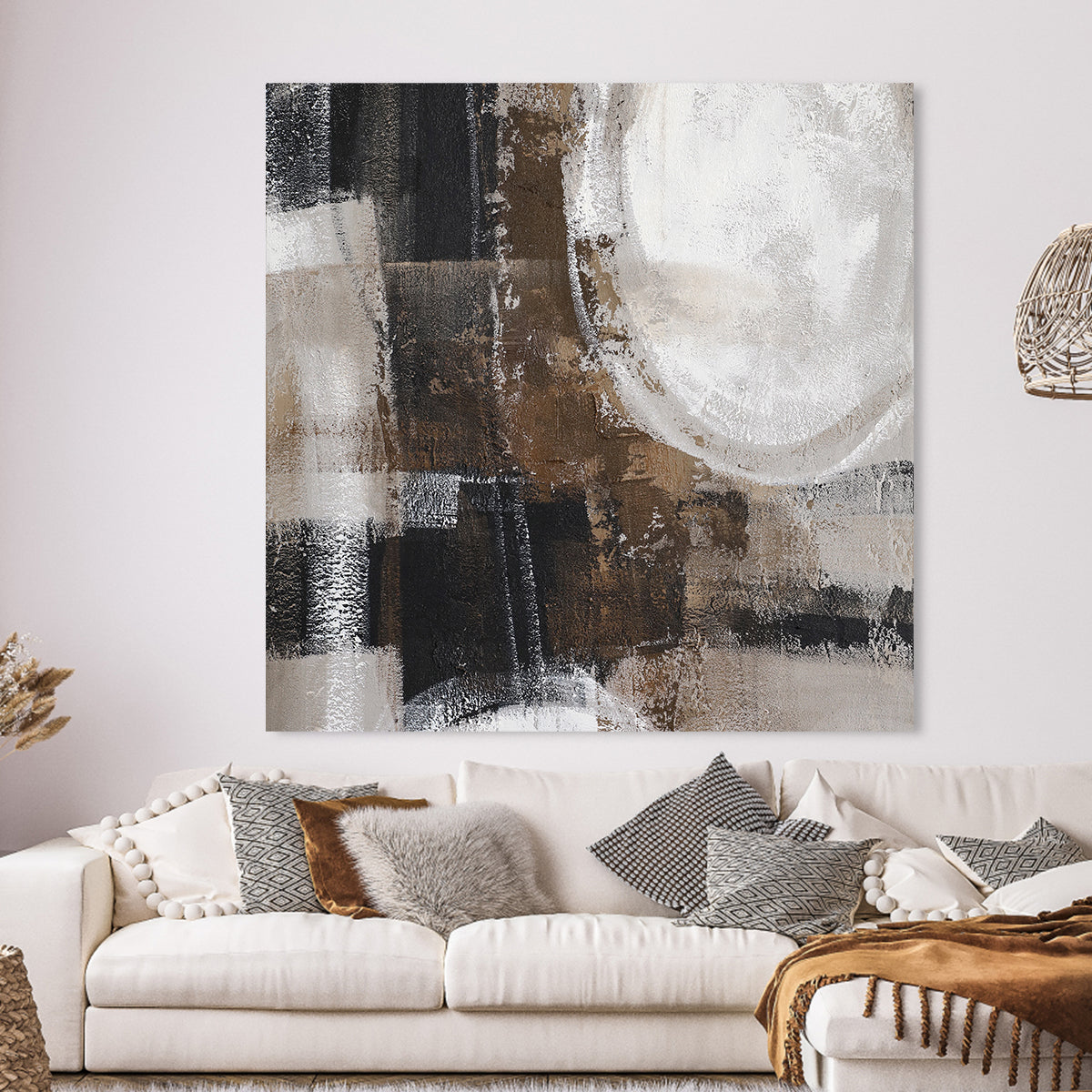 Abstract Fusion of Forms | Abstract Canvas Wall Art | QSQart — Front View | Abstract Oil Painting for Home Decor