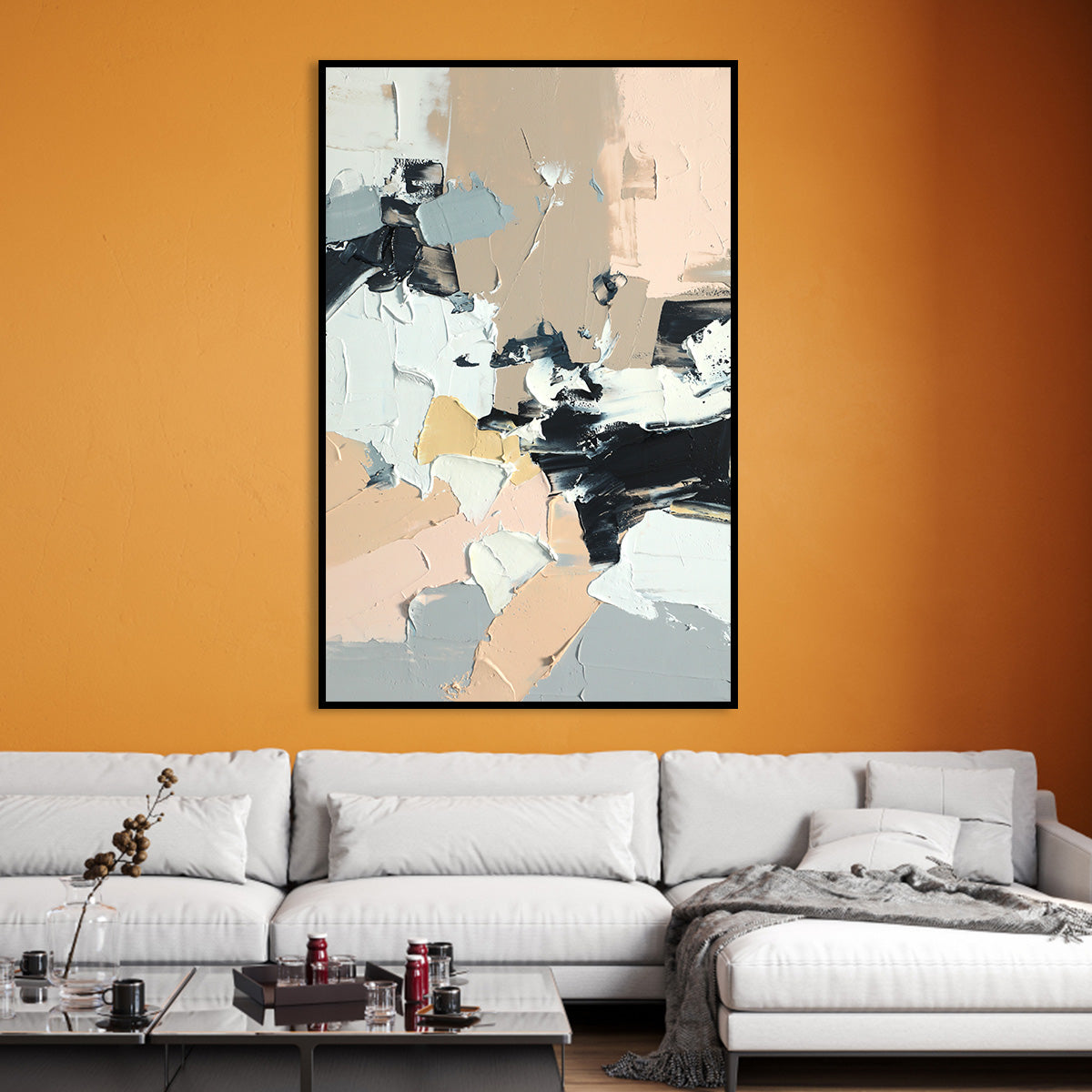 Abstract Harmony A | Abstract Canvas Wall Art | QSQart — Front View | Abstract Oil Painting for Home Decor
