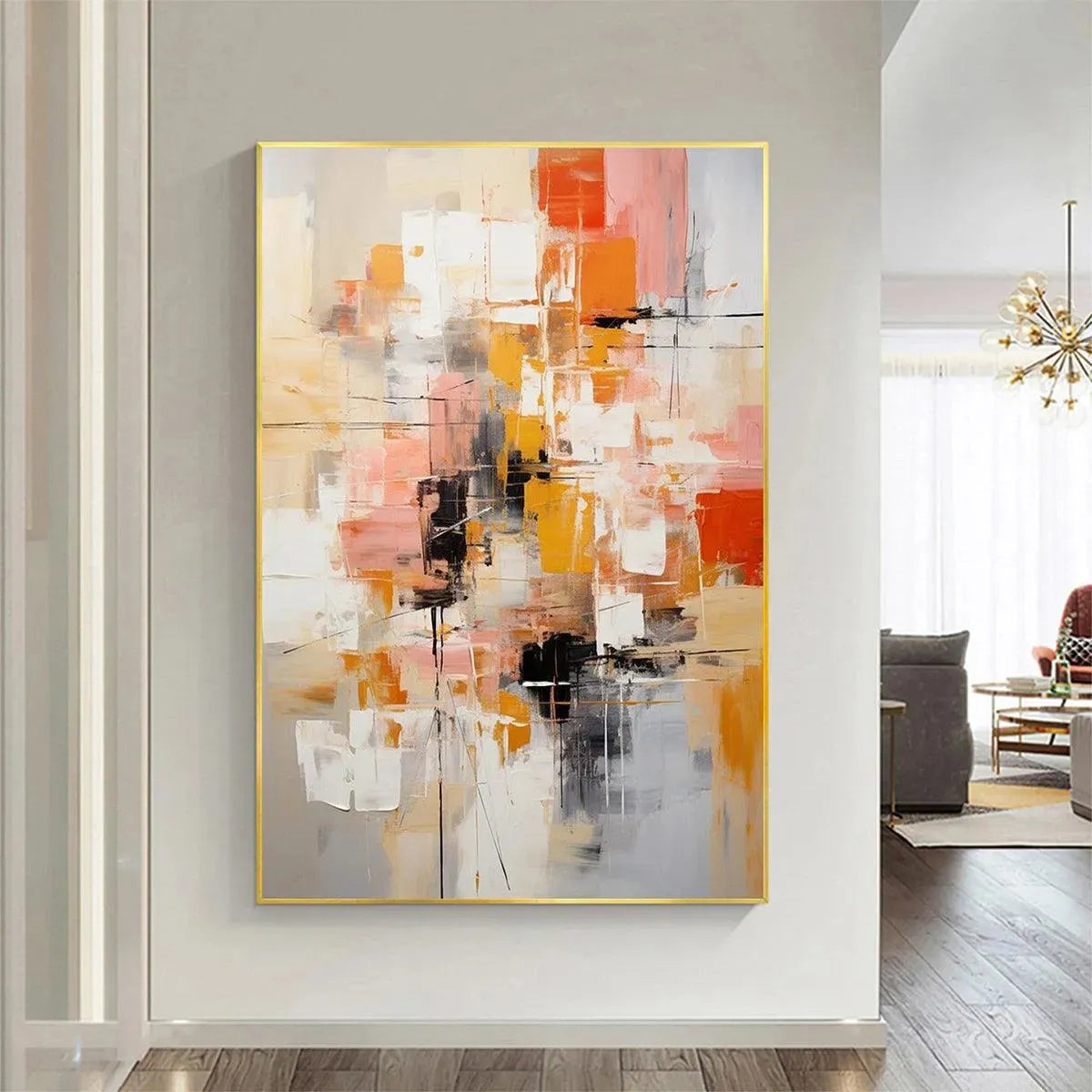 ABSTRACT SYMPHONY II: Colorful Abstract Painting, Textured Wall Art... — Front View | Abstract Oil Painting for Home Decor