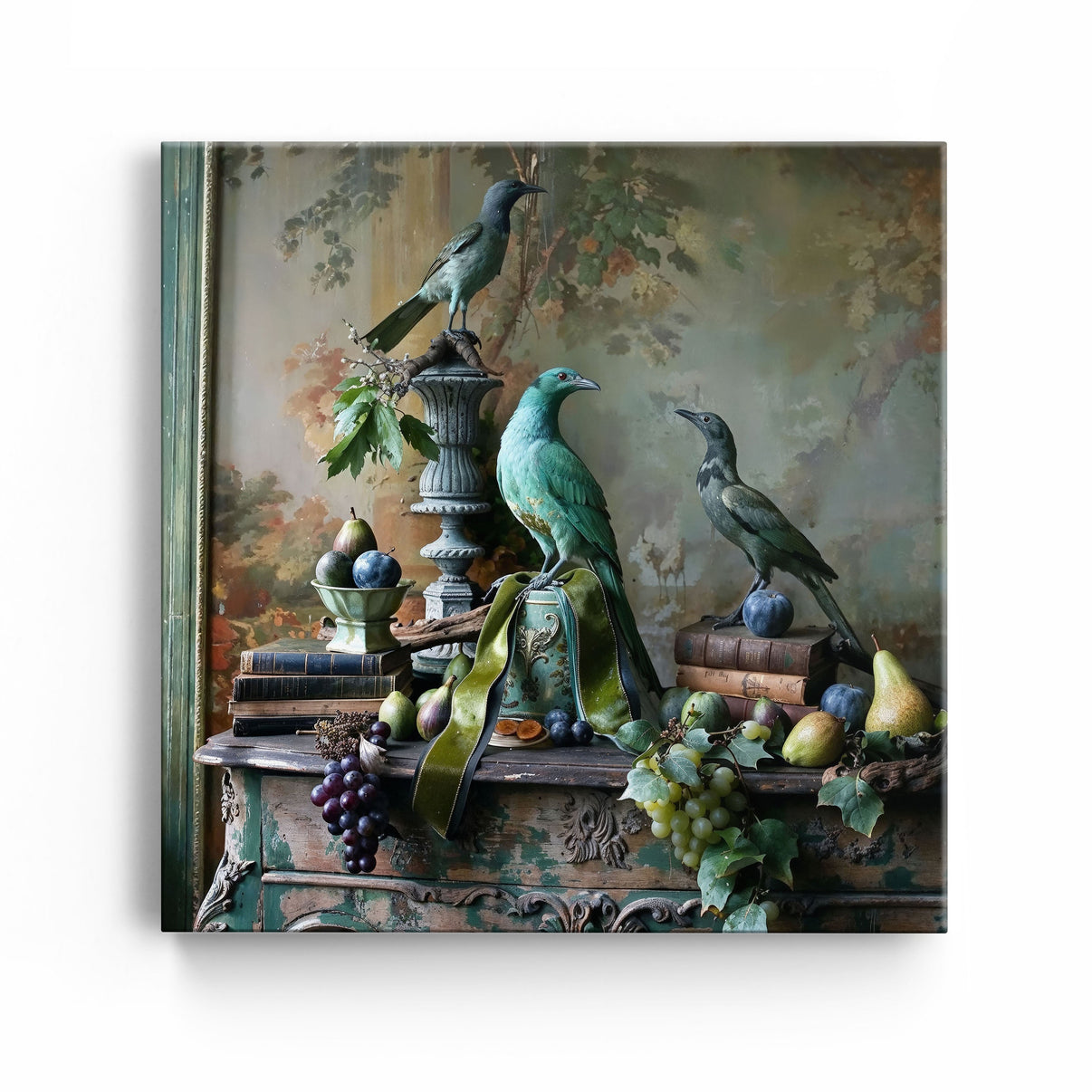 A Parliament Of Feathers | Abstract Canvas Wall Art | QSQart — Front View | Abstract Oil Painting for Home Decor