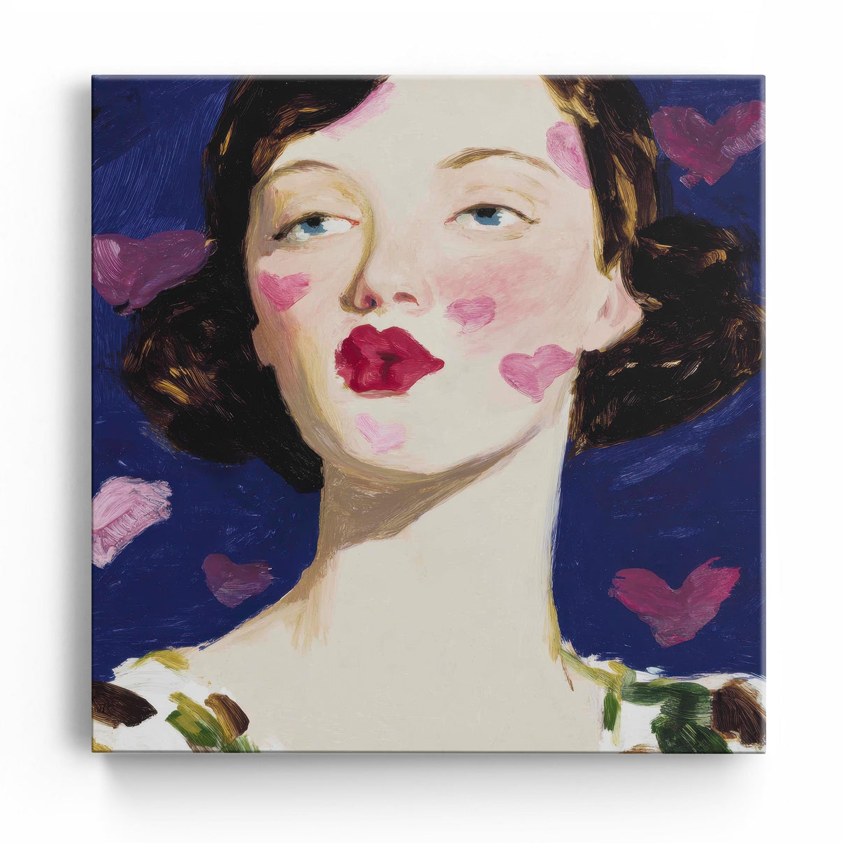 A Parlour For Half‑Remembered Kisses — Front View | Abstract Oil Painting for Home Decor