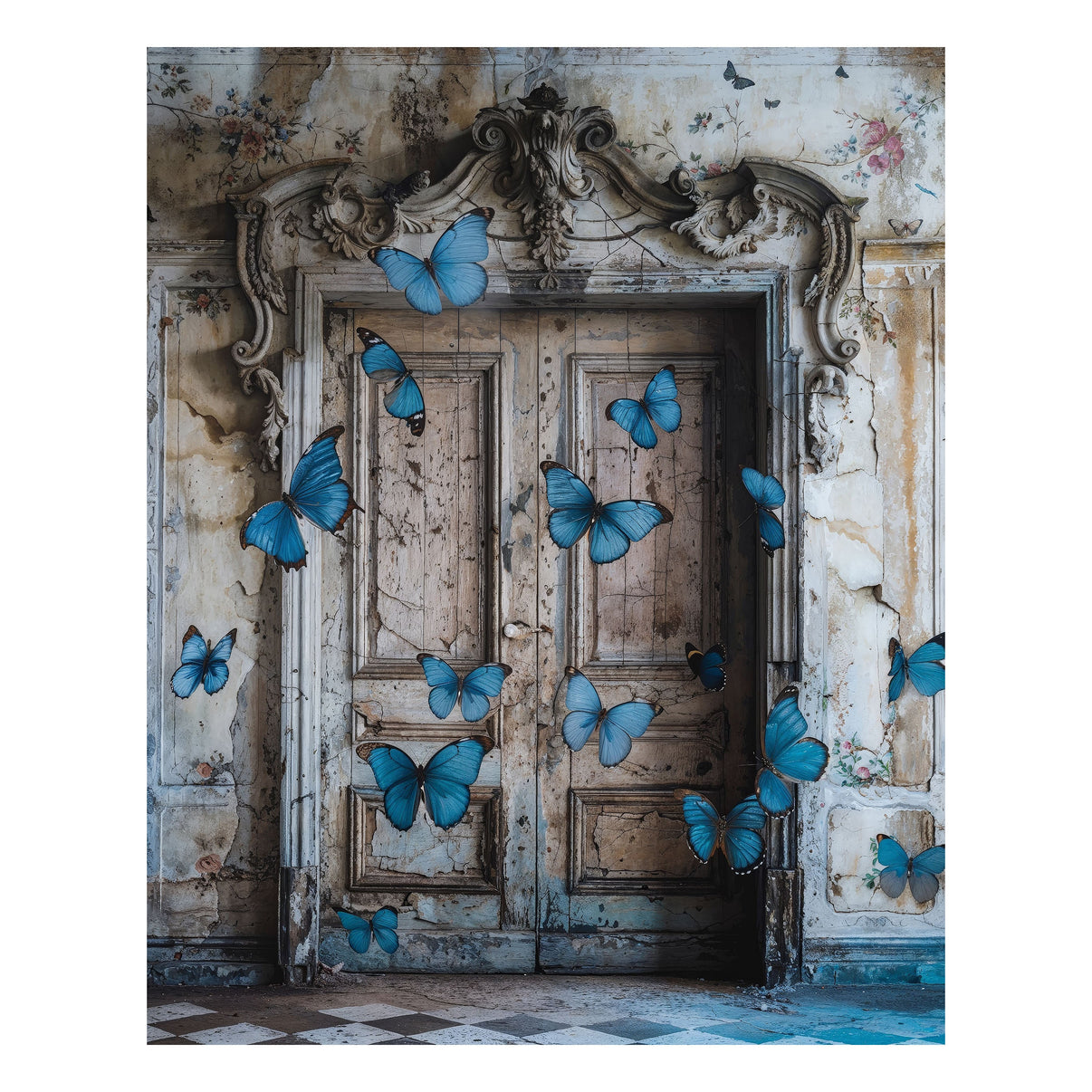 Azure Wings At Parisian Portals — Front View | Abstract Oil Painting for Home Decor