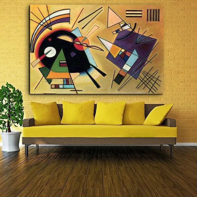 Abstract Geometric Oil Painting: Colorful Shapes for Wall Decor — Front View | Abstract Oil Painting for Home Decor