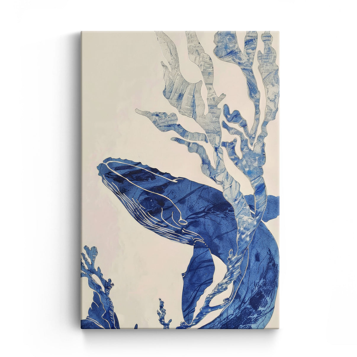 Aegean Echoes | Hand-Painted Canvas Art | QSQart — Front View | Abstract Oil Painting for Home Decor