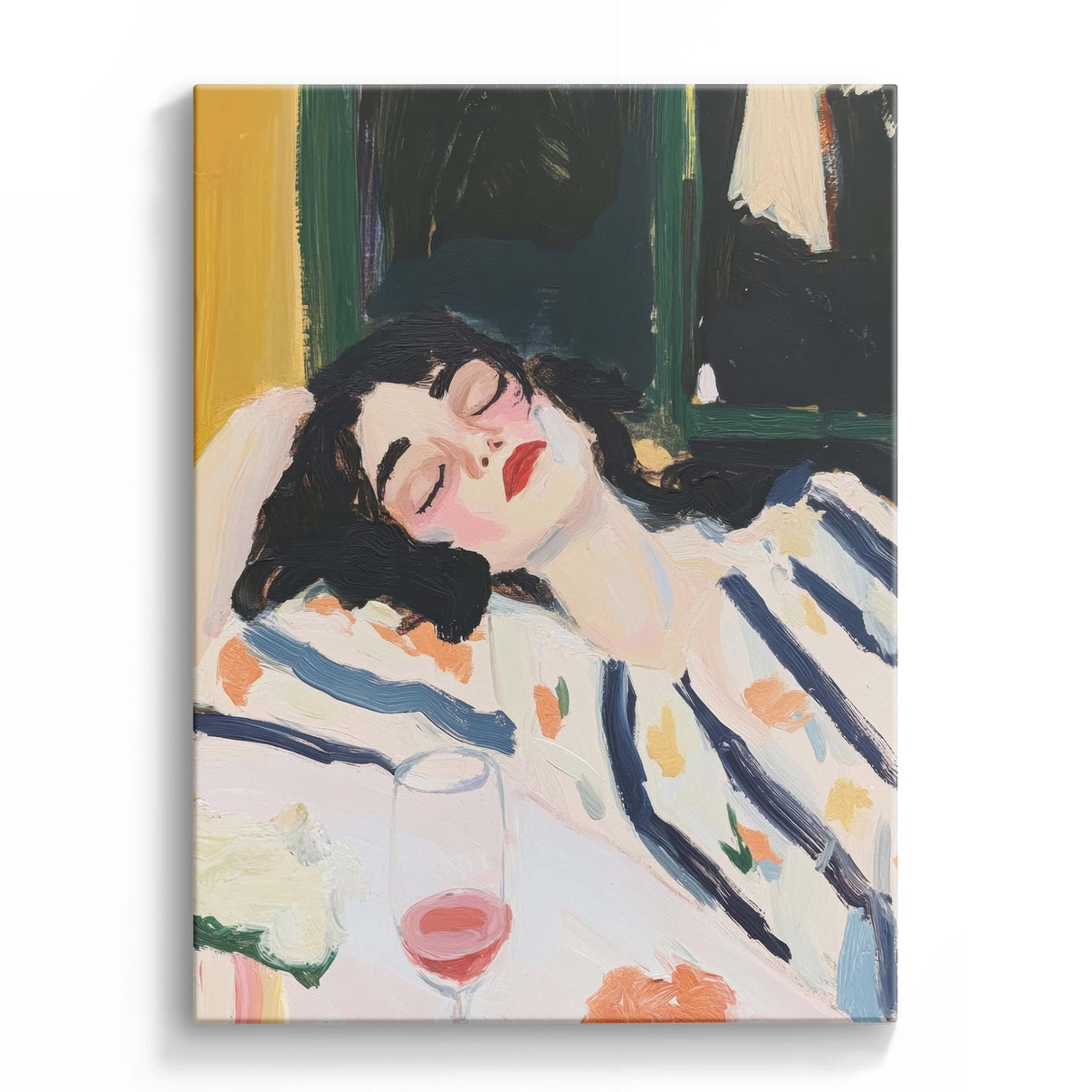 Aesthetic Grace | Hand-Painted Canvas Art | QSQart — Front View | Abstract Oil Painting for Home Decor