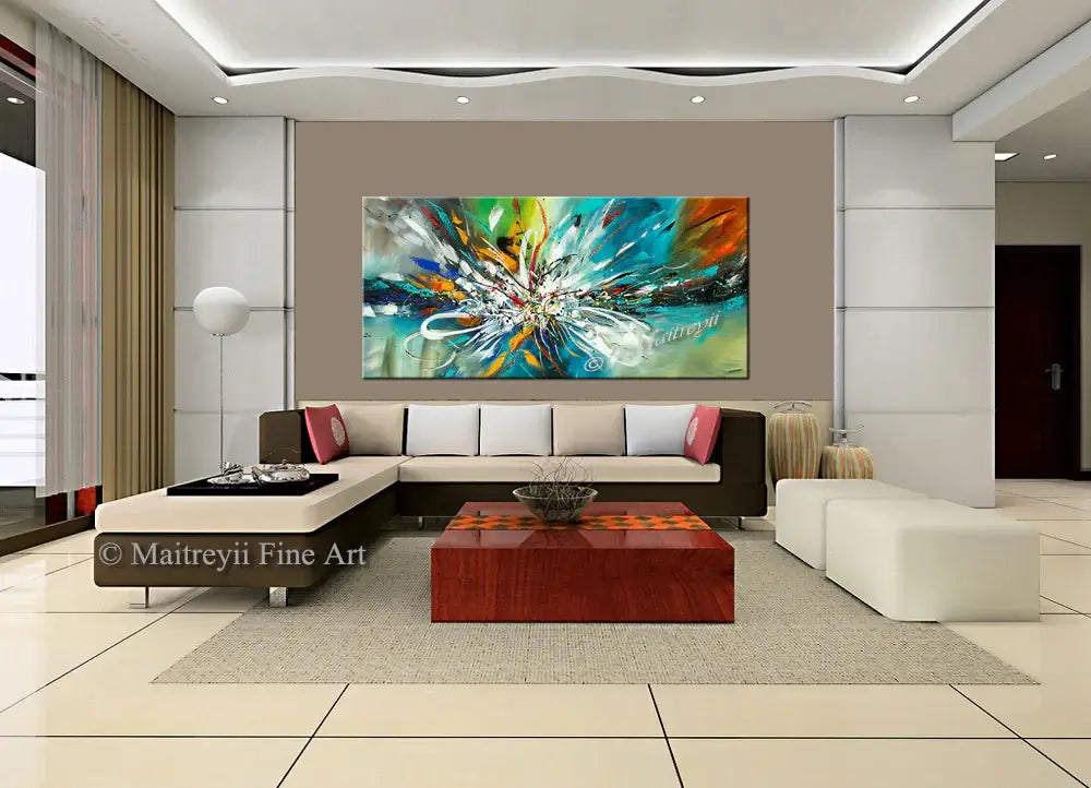 Abstract Modern Art Oil Painting | Gold Painting — Front View | Abstract Oil Painting for Home Decor