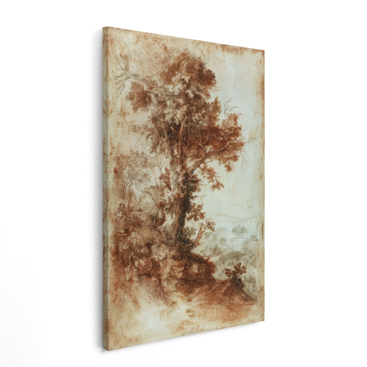 Amber Nocturne No. 1 | Hand-Painted Canvas Art | QSQart — Front View | Abstract Oil Painting for Home Decor