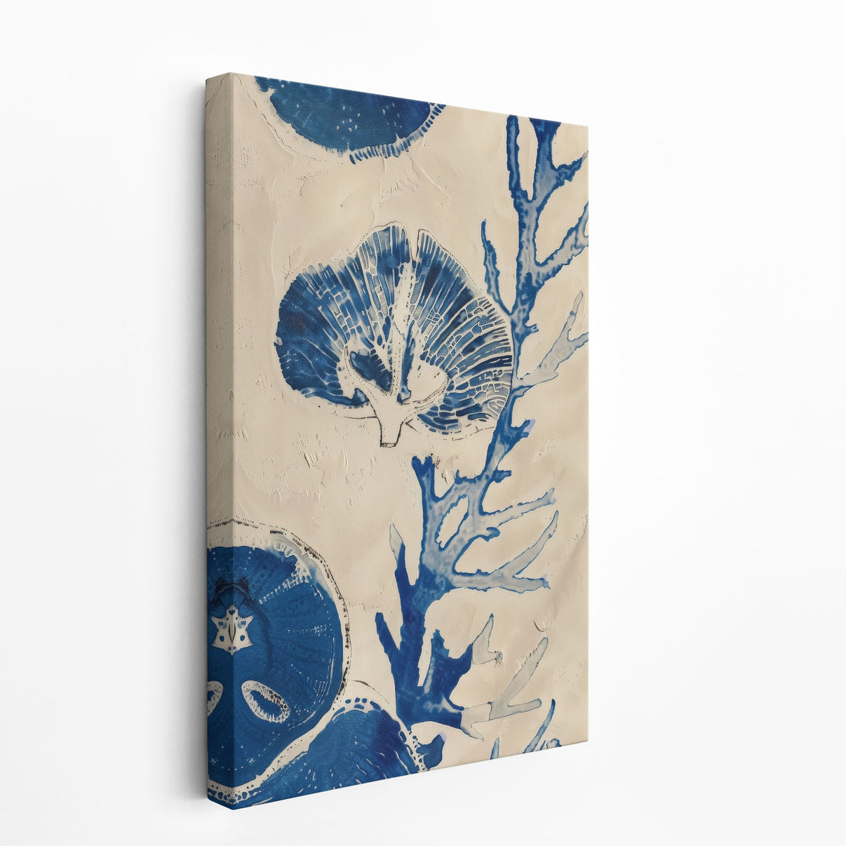 Aquatic Genesis | Hand-Painted Canvas Art | QSQart — Front View | Abstract Oil Painting for Home Decor