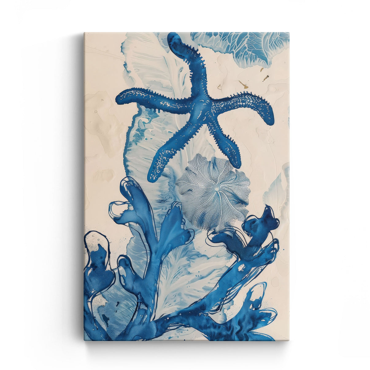 Aquatic Anthology | Hand-Painted Canvas Art | QSQart — Front View | Abstract Oil Painting for Home Decor