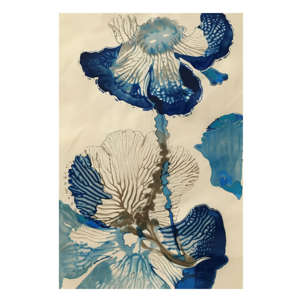 Aquatic Botany | Hand-Painted Canvas Art | QSQart — Front View | Abstract Oil Painting for Home Decor