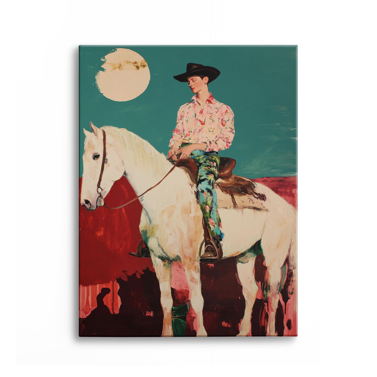 Aristocrat of the Range | Hand-Painted Canvas Art | QSQart — Front View | Abstract Oil Painting for Home Decor