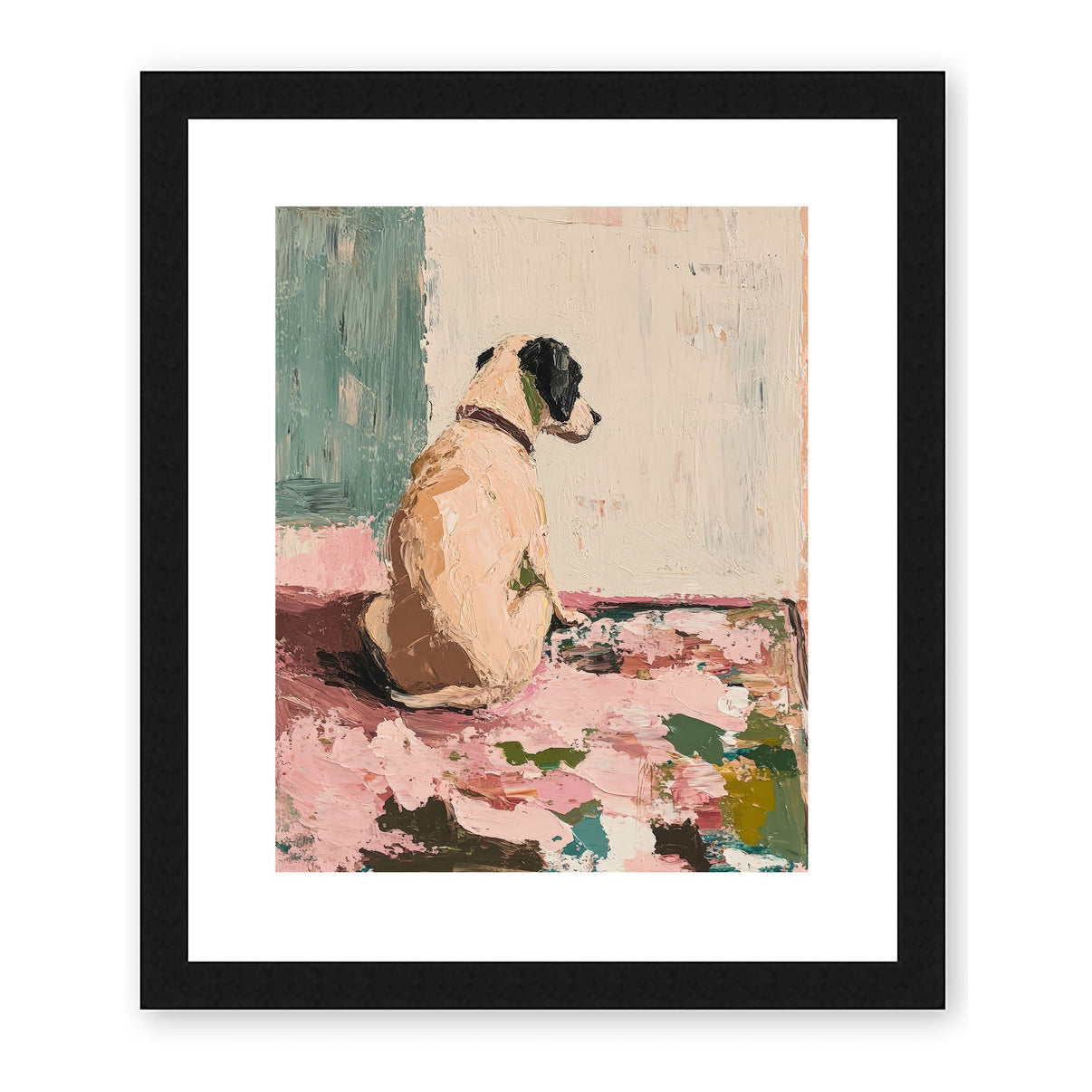 At Home | Hand-Painted Canvas Art | QSQart — Front View | Abstract Oil Painting for Home Decor