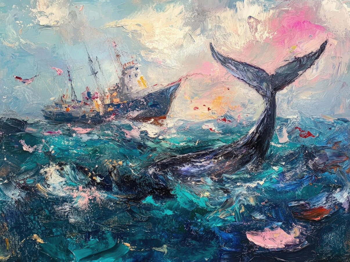 Atlantis Rising | Hand-Painted Canvas Art | QSQart — Front View | Abstract Oil Painting for Home Decor