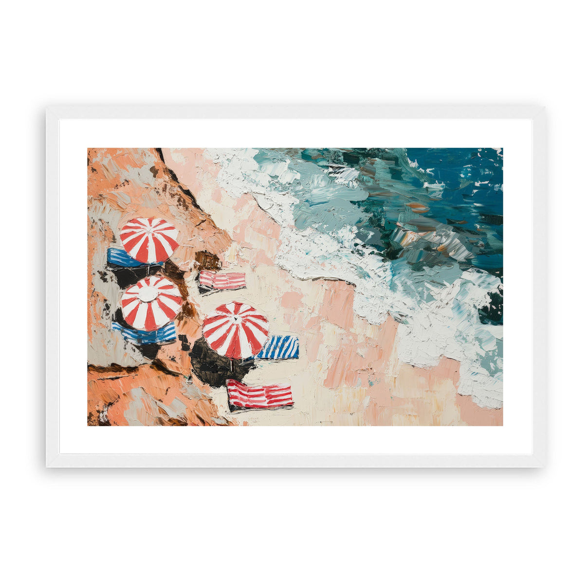 Azure Afternoons | Hand-Painted Canvas Art | QSQart — Front View | Abstract Oil Painting for Home Decor