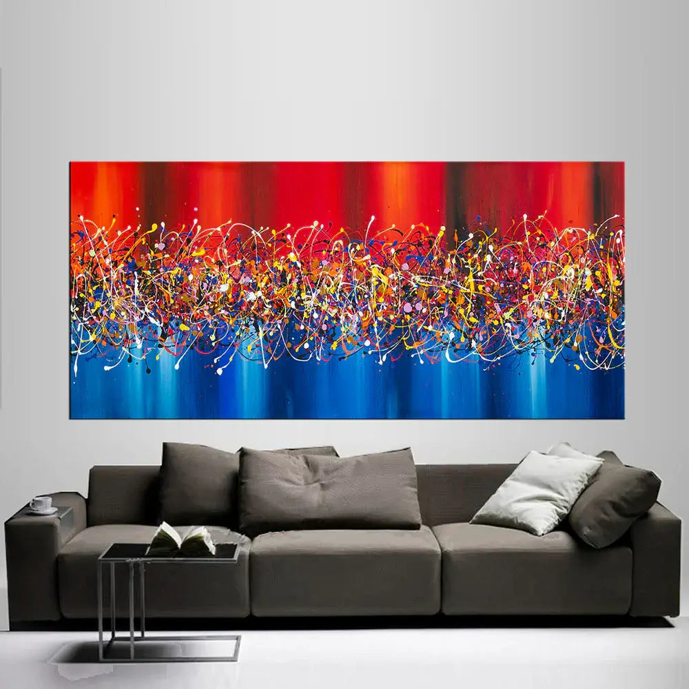 Abstract Expressionism Drip Painting | Modern Art- Beauty of Bridge 5 — Front View | Abstract Oil Painting for Home Decor