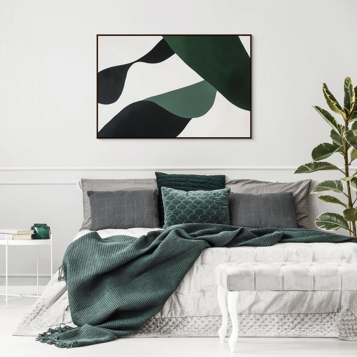 A Quiet Forest | Abstract Landscape Canvas Wall Art | QSQart — Front View | Abstract Oil Painting for Home Decor