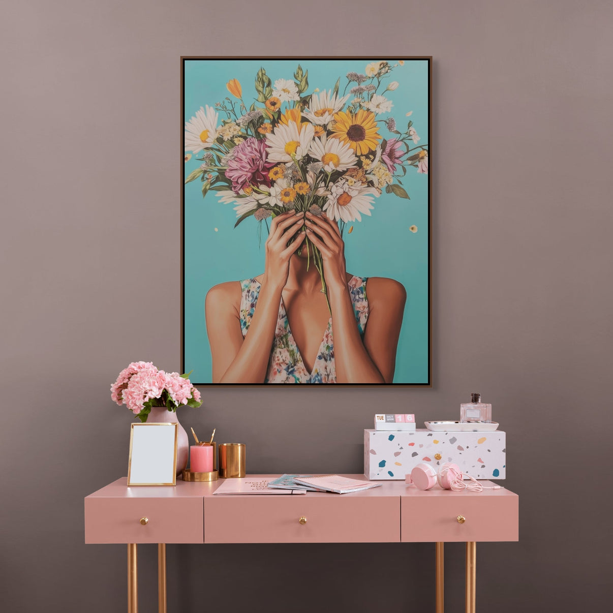 A Sweet Bouquet | Abstract Canvas Wall Art | QSQart — Front View | Abstract Oil Painting for Home Decor