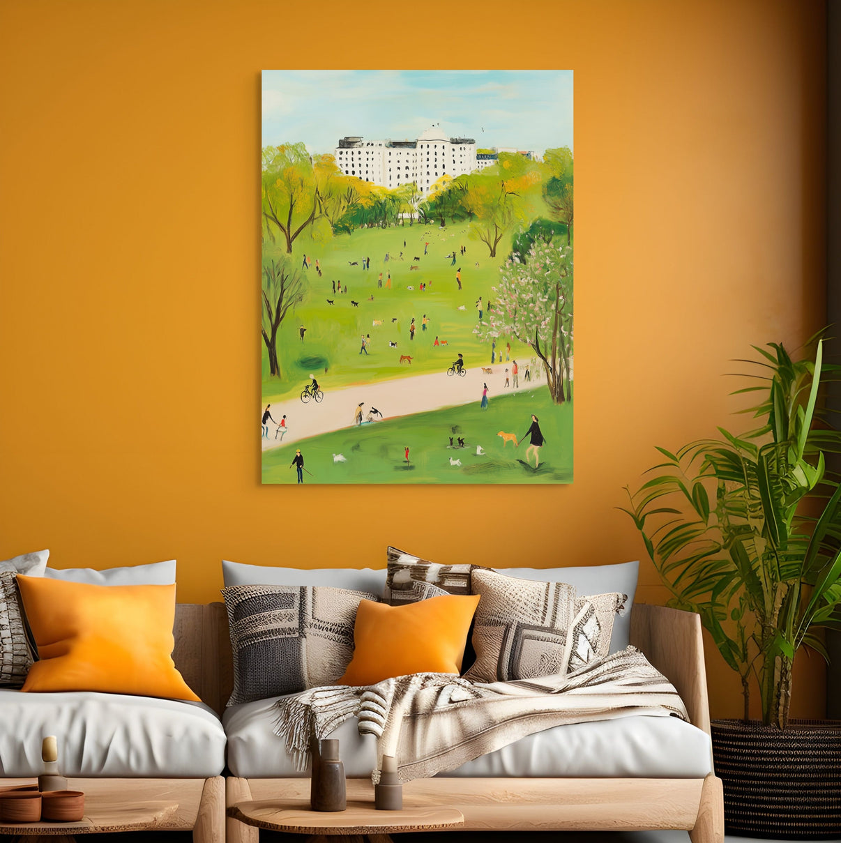 A Day Out | Abstract Canvas Wall Art | QSQart — Front View | Abstract Oil Painting for Home Decor