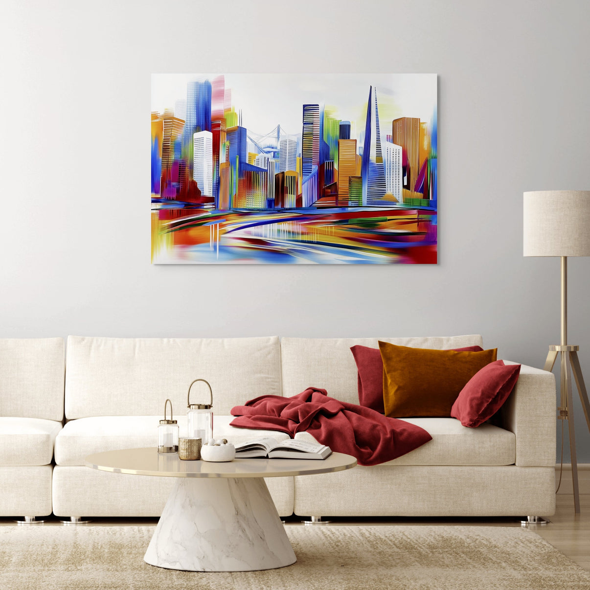 A Colorful Future | Abstract Canvas Wall Art | QSQart — Front View | Abstract Oil Painting for Home Decor