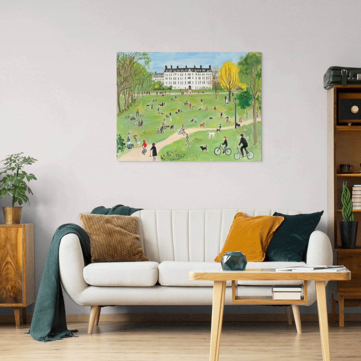 A Day in the Park | Abstract Canvas Wall Art | QSQart — Front View | Abstract Oil Painting for Home Decor